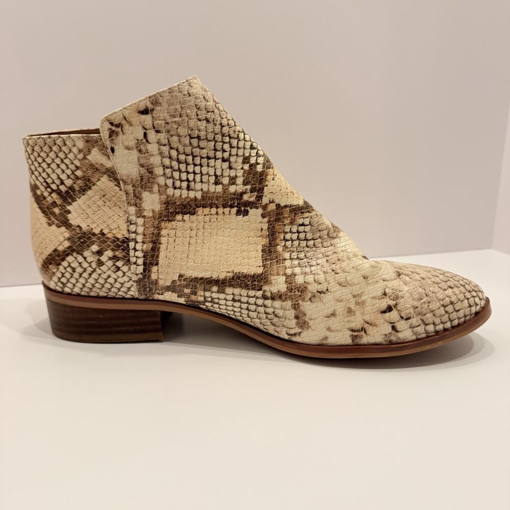 Aldo Ankle Boots Womens Size 10 Snakeskin Leather Heel Zip Closure - Picture 7 of 11